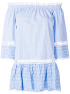 Ermanno Scervino Off Shoulder Shift Dress - Blue