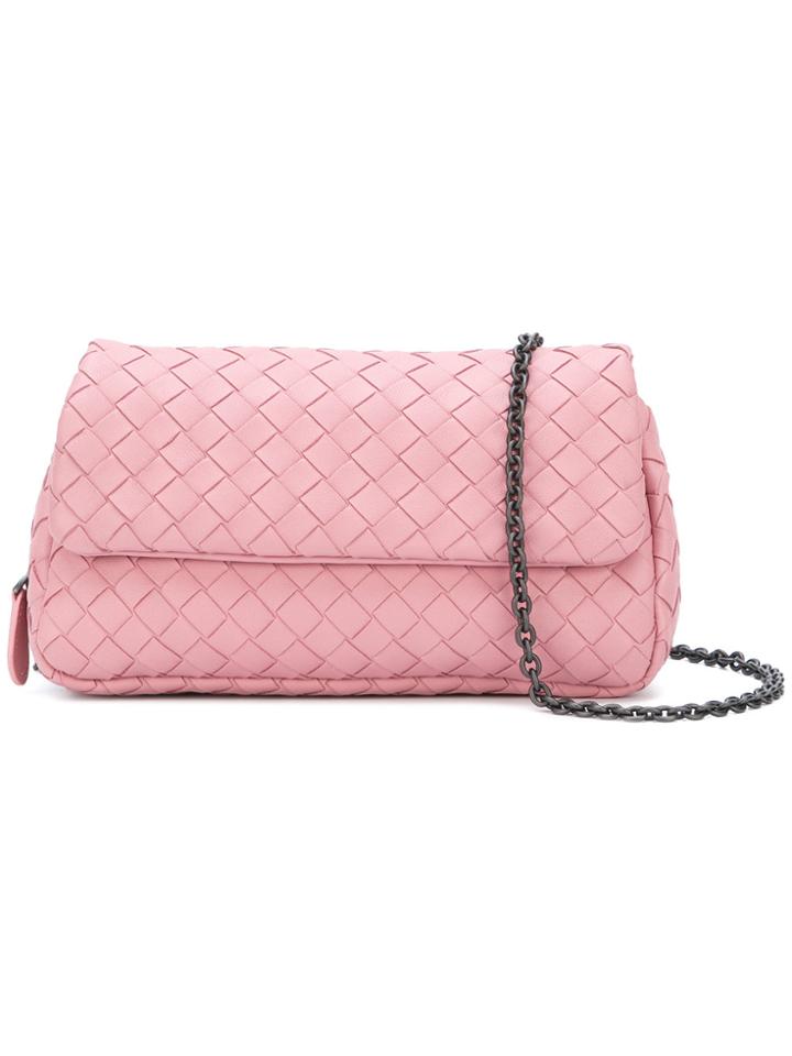 Bottega Veneta Boudoir Intrecciato Nappa Messenger Bag - Pink & Purple