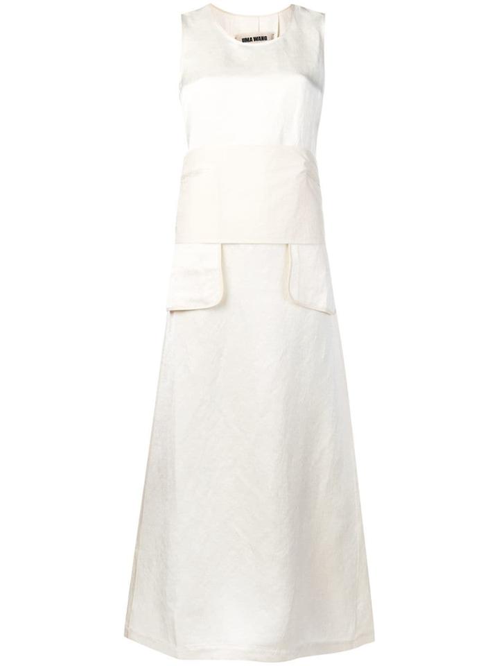 Uma Wang Tie Waist Long Dress - Neutrals