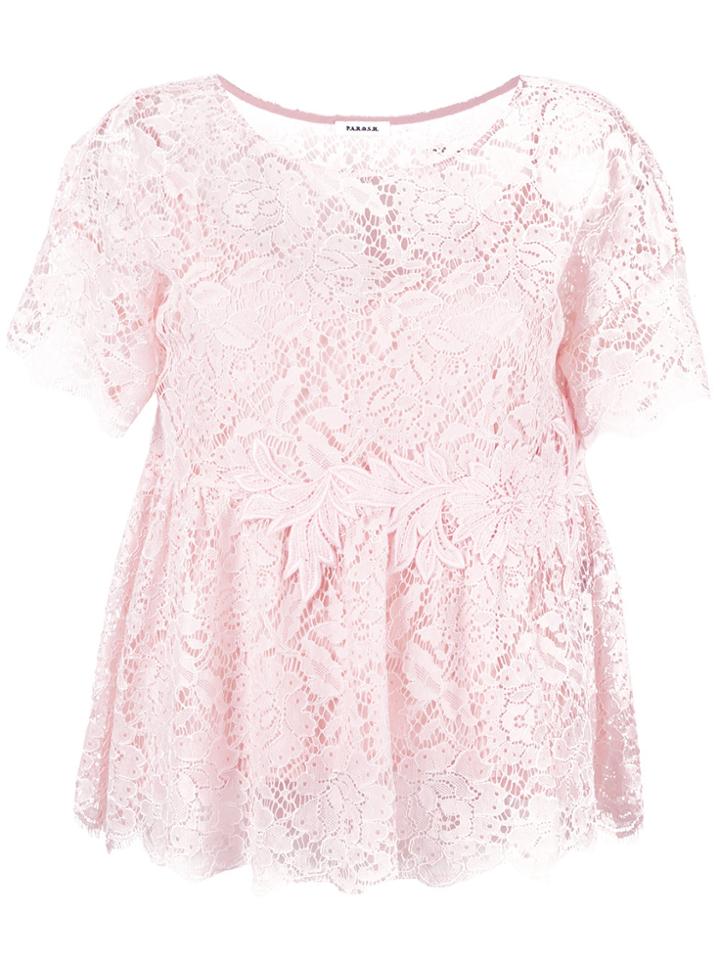 P.a.r.o.s.h. Rift Lace Blouse - Pink & Purple