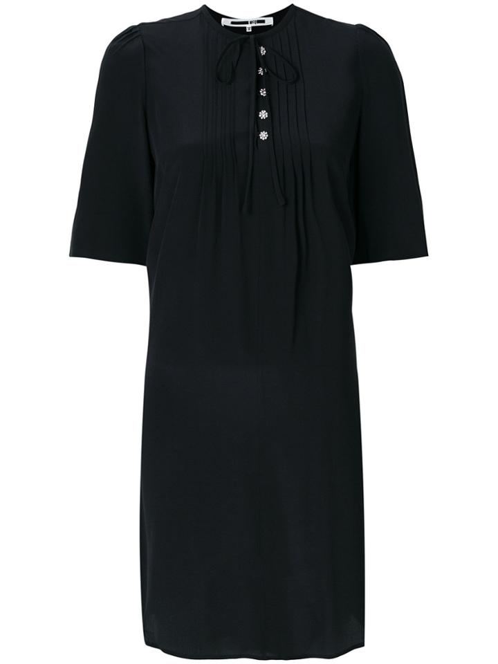 Mcq Alexander Mcqueen Pleated Detail Dress - Black