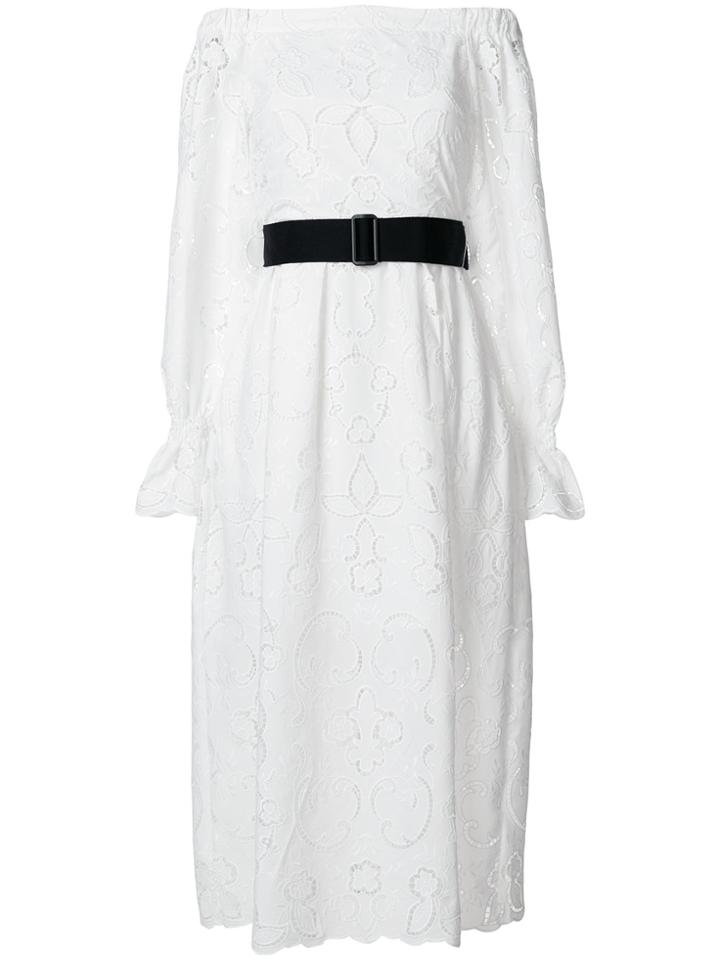 Perseverance London Embroidered Cut-out Dress - White