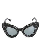 Linda Farrow Gallery Jeremy Scott 'cat Eye' Sunglasses - Black