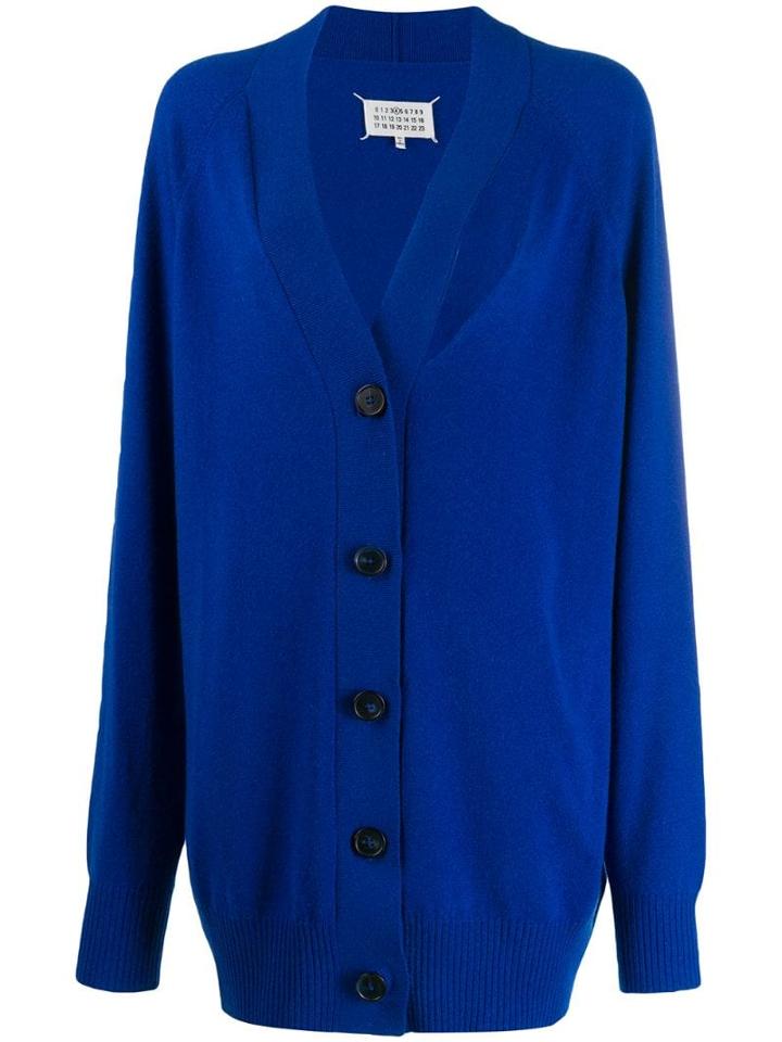 Maison Margiela Oversized Cut-out Cardigan - Blue