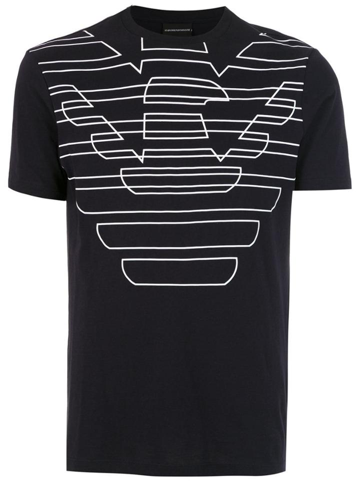 Emporio Armani Contrasting Oversized Logo T-shirt - Blue