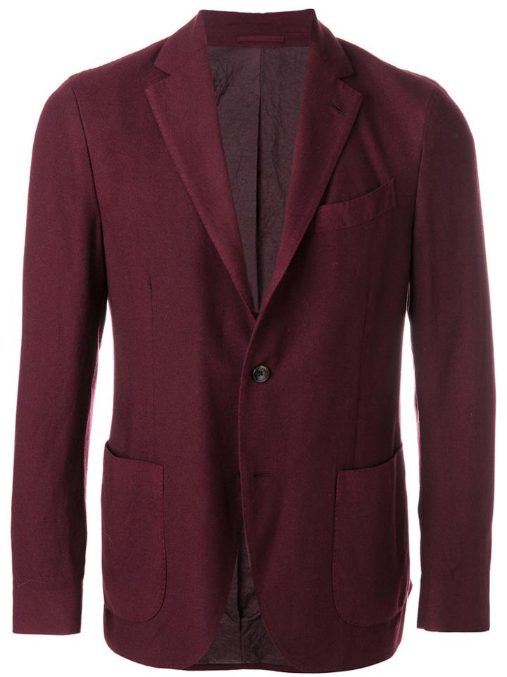 Lardini Slanted Pocket Blazer Jacket - Red