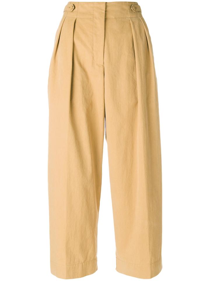 Forte Forte Wide Leg Cropped Trousers - Brown