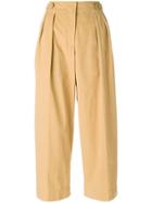 Forte Forte Wide Leg Cropped Trousers - Brown