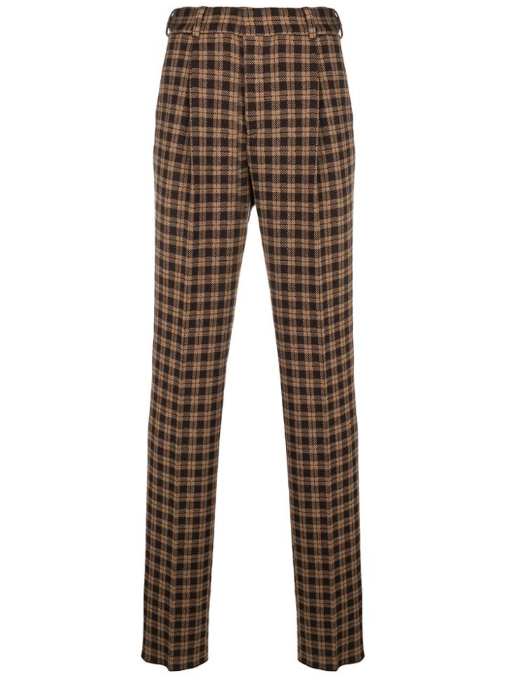 Fendi Knit Check Trousers - Brown