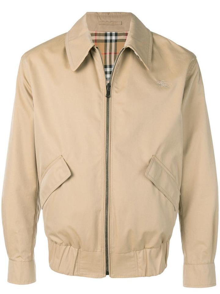 Burberry Reversible Gabardine And Check Harrington Jacket - Brown
