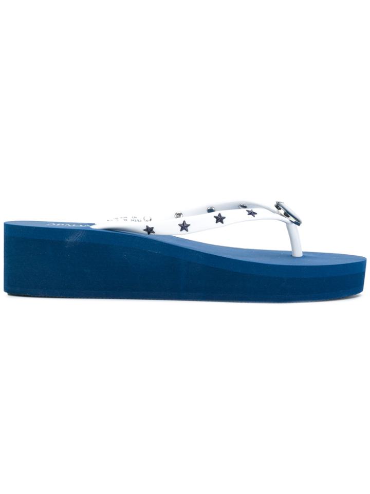 Armani Jeans Wedge Flip Flops - Blue