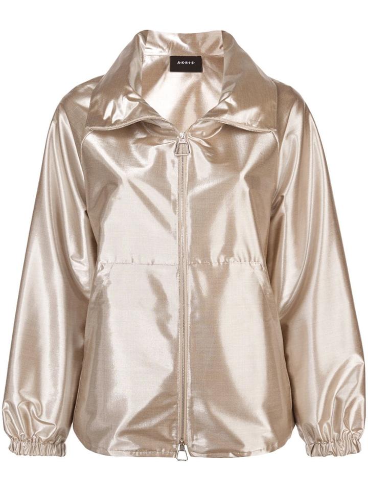 Akris Metallic Bomber Jacket