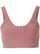H Beauty & Youth Knitted Cropped Top - Pink & Purple