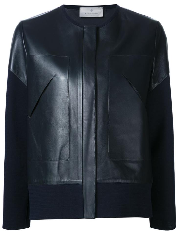 Maison Ullens Cotton Sleeves Leather Jacket