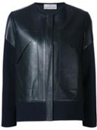 Maison Ullens Cotton Sleeves Leather Jacket