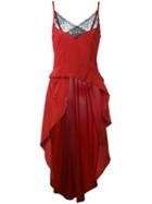 A.f.vandevorst - Pleated Shift Dress - Women - Silk/spandex/elastane - 36, Red, Silk/spandex/elastane
