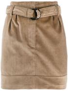 Brunello Cucinelli Belted Corduroy Skirt - Neutrals