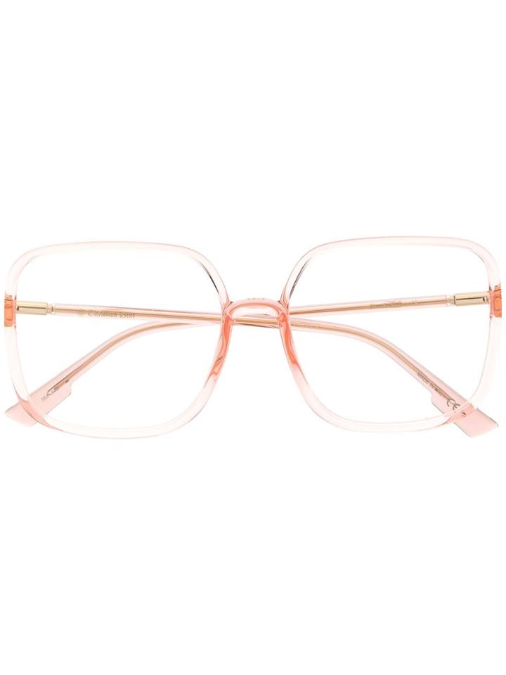 Dior Eyewear Clear Frame Square Glasses - Pink