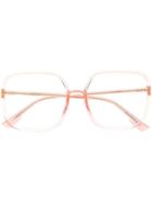 Dior Eyewear Clear Frame Square Glasses - Pink
