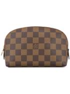 Louis Vuitton Vintage Check Patterned Cosmetics Pouch - Brown