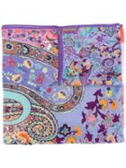 Etro Paisley Floral Embroidered Scarf - Purple