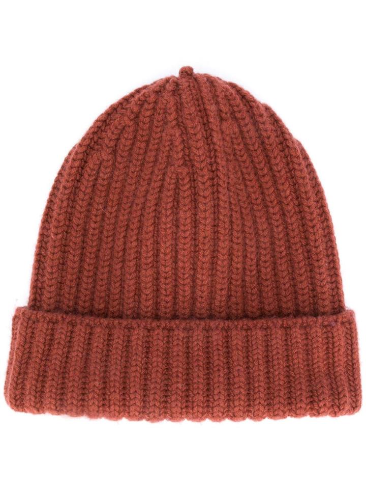 Danielapi Knitted Cashmere Beanie - Red