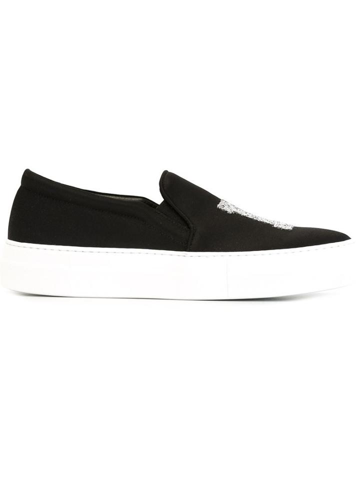 Joshua Sanders Glitter Letter Slip-ons