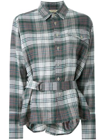 Fad Three Belted Plaid Shirt