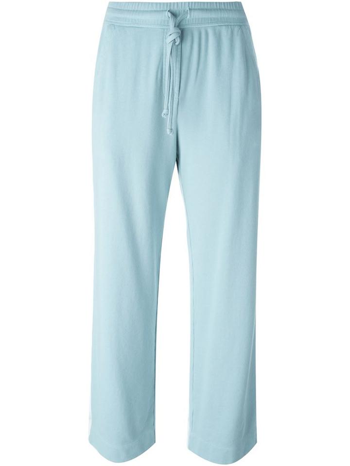 Raquel Allegra Cropped Track Pants, Women's, Size: 0, Blue, Cotton