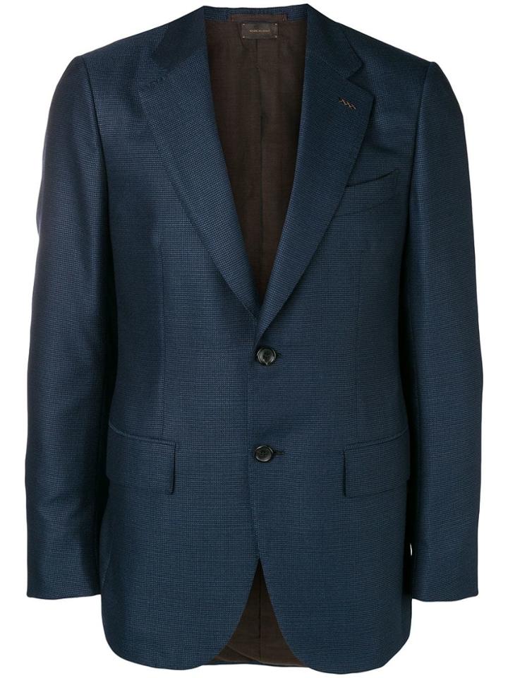 Ermenegildo Zegna Couture Micro-check Blazer Jacket - Blue