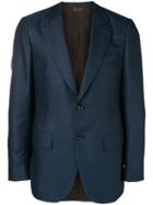 Ermenegildo Zegna Couture Micro-check Blazer Jacket - Blue