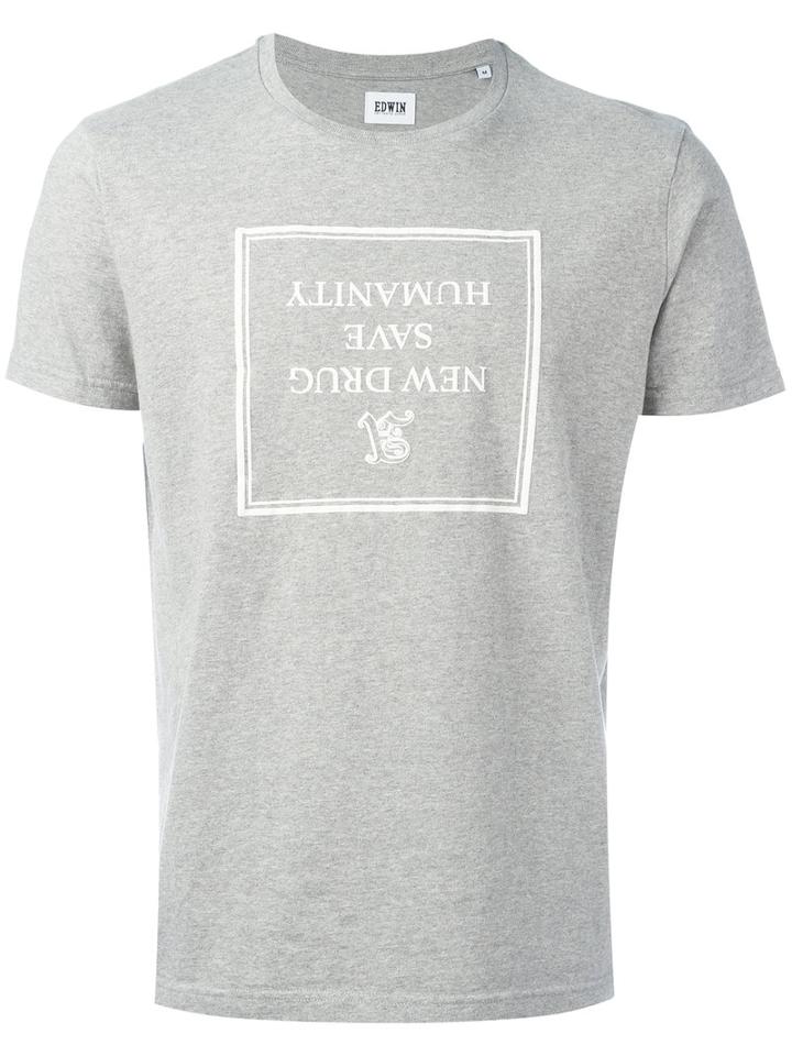 Edwin - Hero T-shirt - Men - Cotton - L, Grey, Cotton