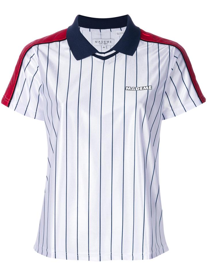 Mademe Striped Style Polo Shirt - White