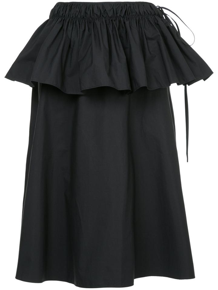 Jil Sander Peplum Midi Skirt - Blue