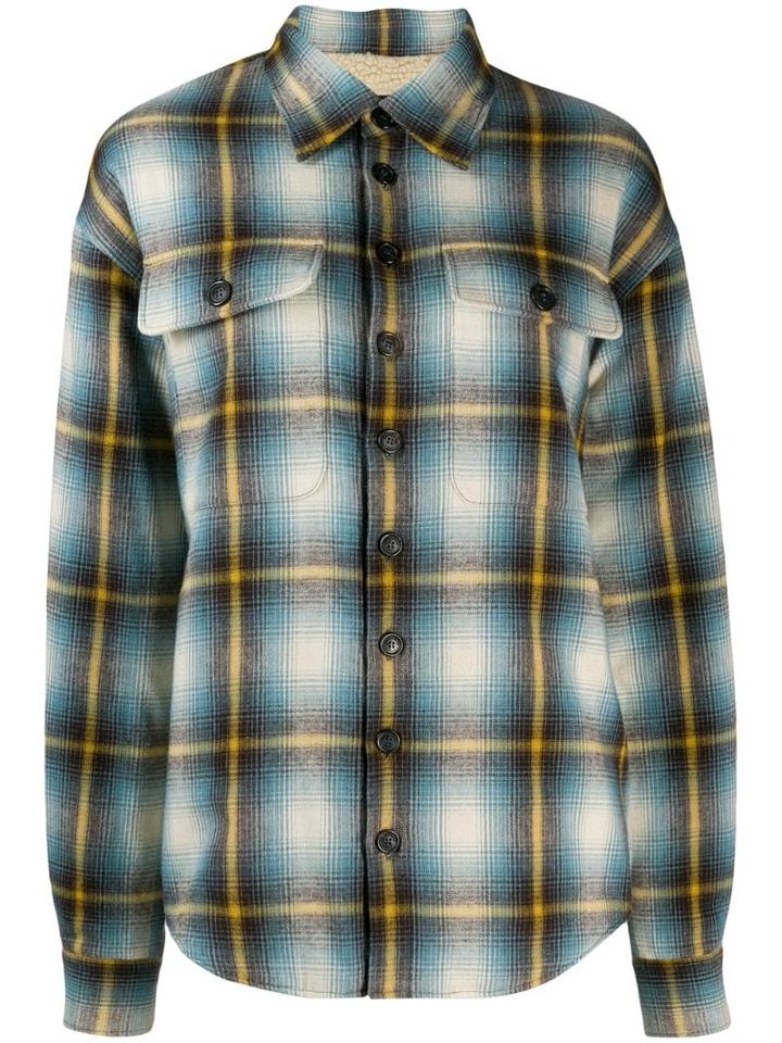 Dsquared2 Checked Trucker Shirt - Blue