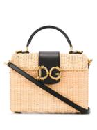 Dolce & Gabbana Logo Straw Bag - Neutrals