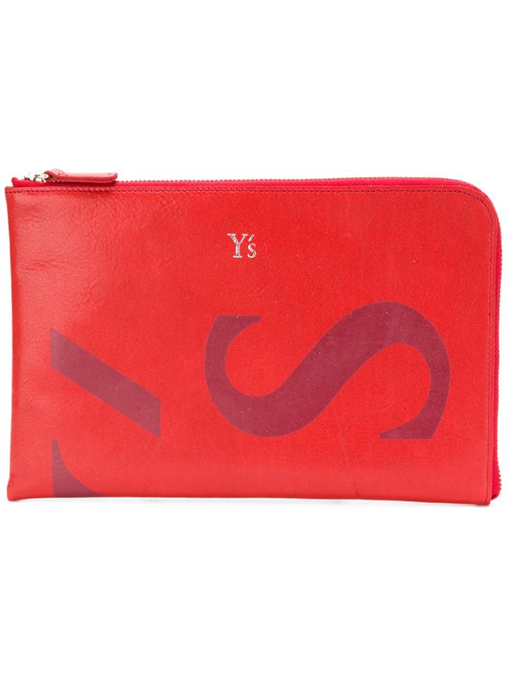 Y's Printed Logo Wallet - Red