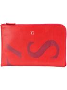 Y's Printed Logo Wallet - Red