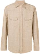 Fortela Contrast Stitching Shirt - Brown