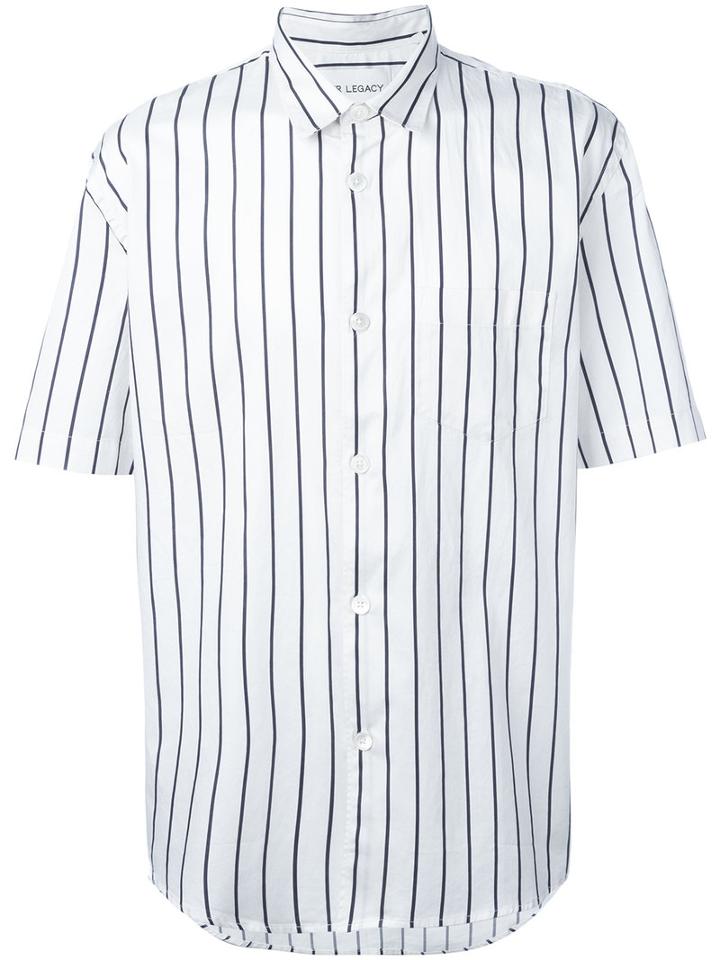 Our Legacy Striped Shortsleeved Shirt, Men's, Size: Large, White, Cotton