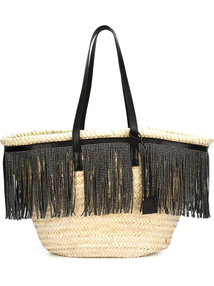 Saint Laurent Fringed Basket Tote
