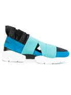 Emilio Pucci Frill Trim Strap Detail Sneakers - Blue