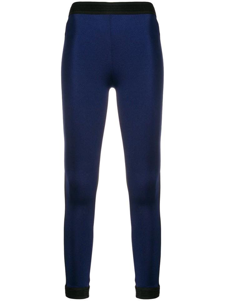 No Ka' Oi Contrast Panel Sports Leggings - Blue