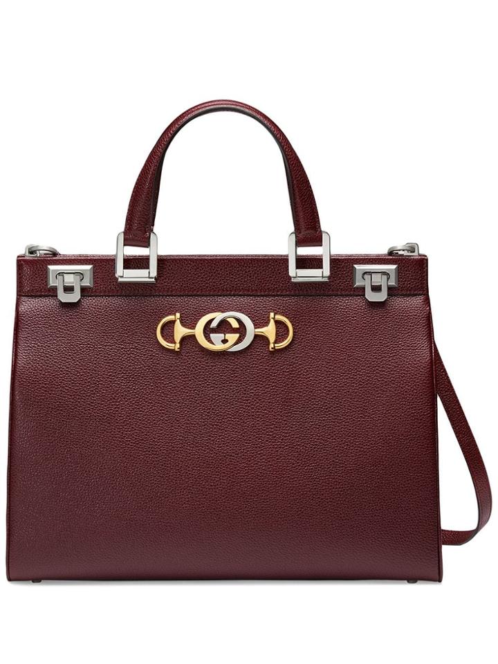 Gucci Gucci Zumi Grainy Leather Medium Top Handle Bag - Red