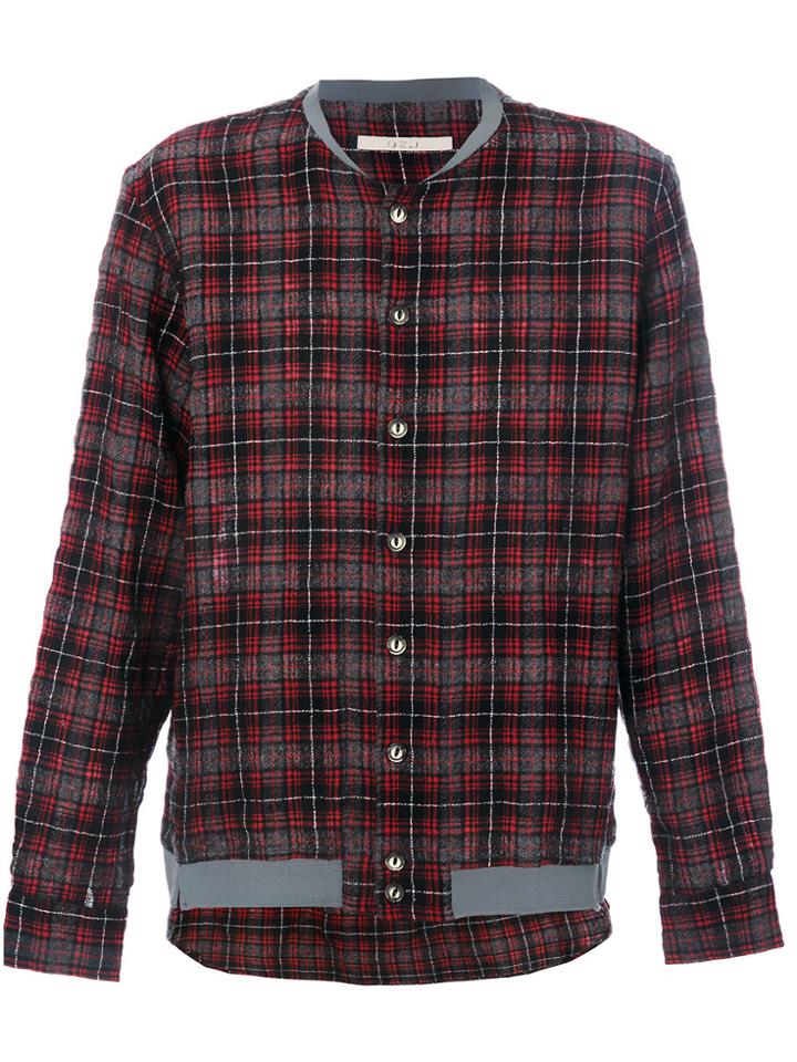 Dnl Plaid Print Shirt - Grey
