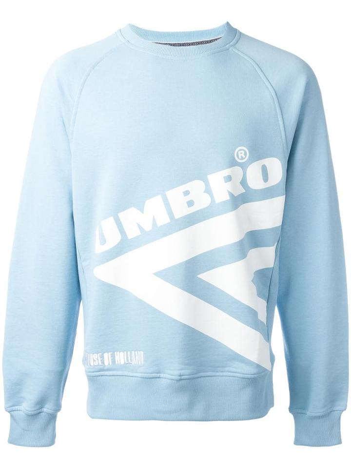 House Of Holland Umbro Diamond Print Sweatshirt, Adult Unisex, Size: Large, Blue, Cotton