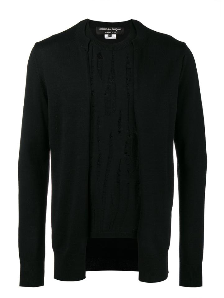 Comme Des Garçons Homme Plus Double-layer Cardigan - Black