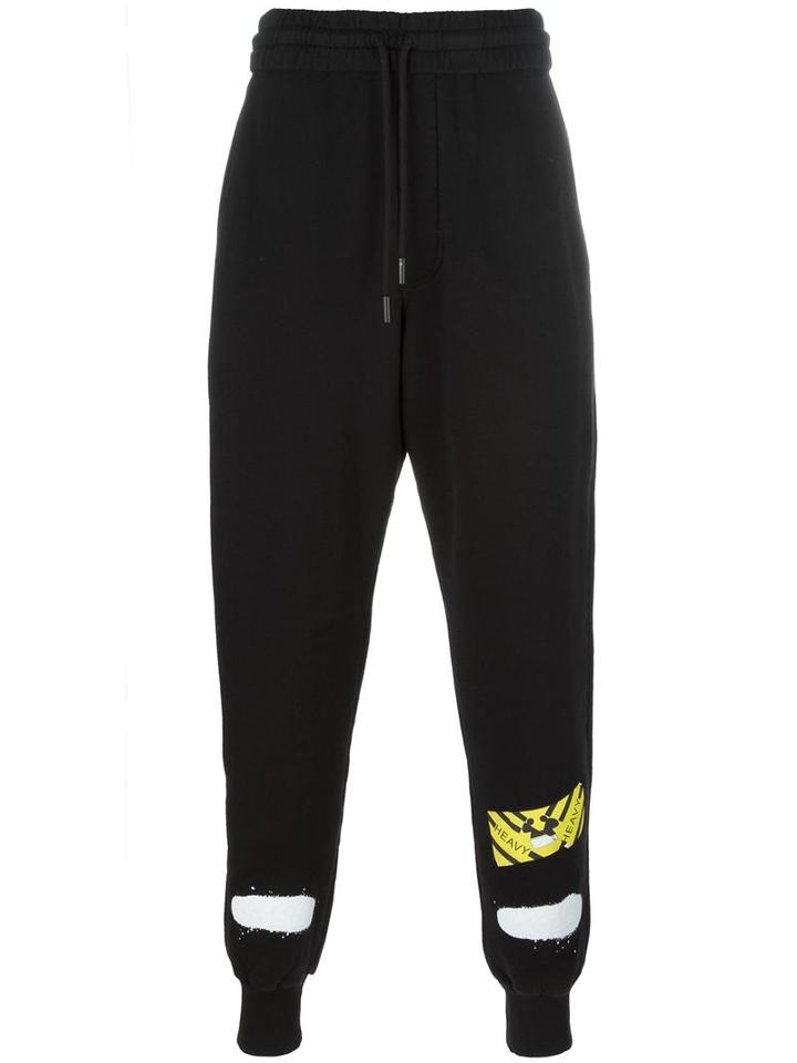 Off-white Diagonals Spray Pants, Men's, Size: Large, Black, Cotton