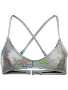 Cynthia Rowley Cascai Printed Glideskin Bikini Top - Grey