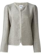 Armani Collezioni Zipped Jacket, Women's, Size: 44, Nude/neutrals, Linen/flax/cotton/polyamide/polyester